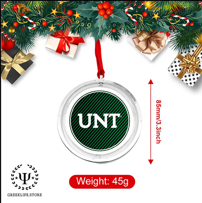 University of North Texas Christmas Reversible Flat Round Ornament