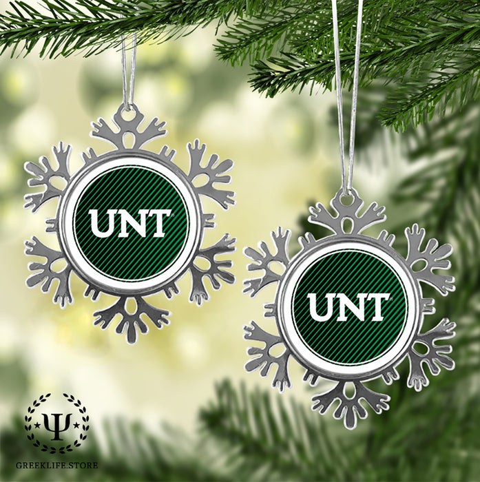 University of North Texas Christmas Ornament - Snowflake Metal