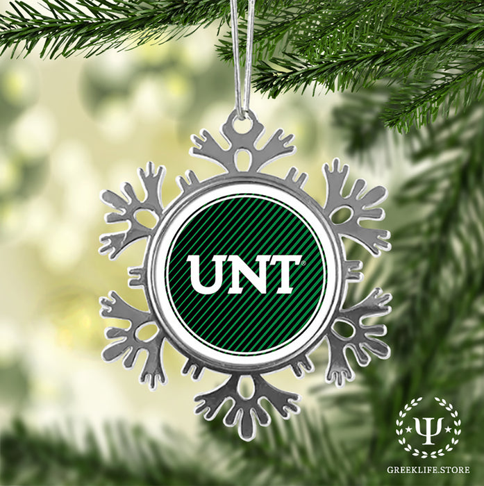 University of North Texas Christmas Ornament - Snowflake Metal