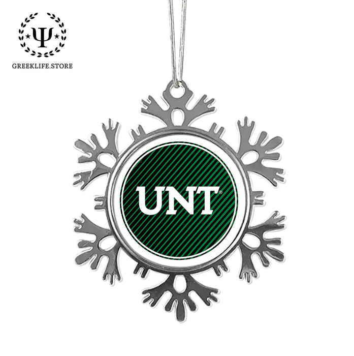 University of North Texas Christmas Ornament - Snowflake Metal
