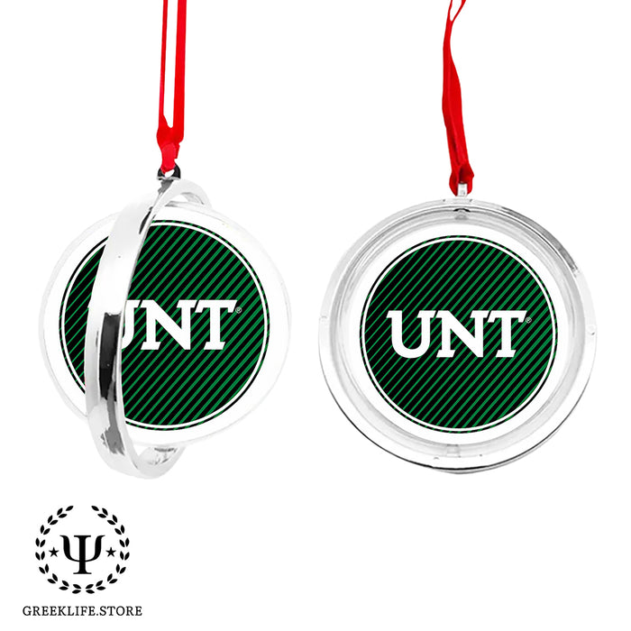 University of North Texas Christmas Reversible Flat Round Ornament