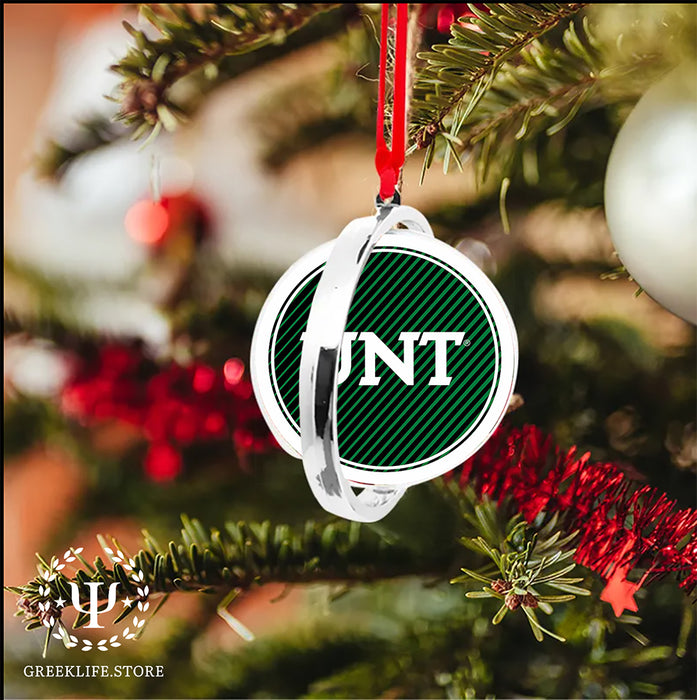 University of North Texas Christmas Reversible Flat Round Ornament