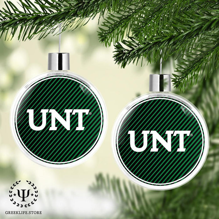 University of North Texas Christmas Ornament Flat Round