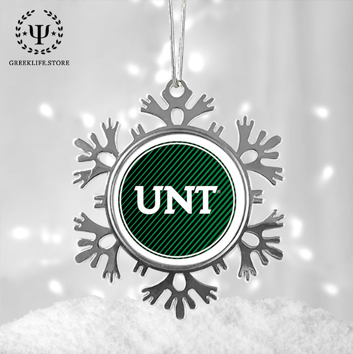 University of North Texas Christmas Ornament - Snowflake Metal