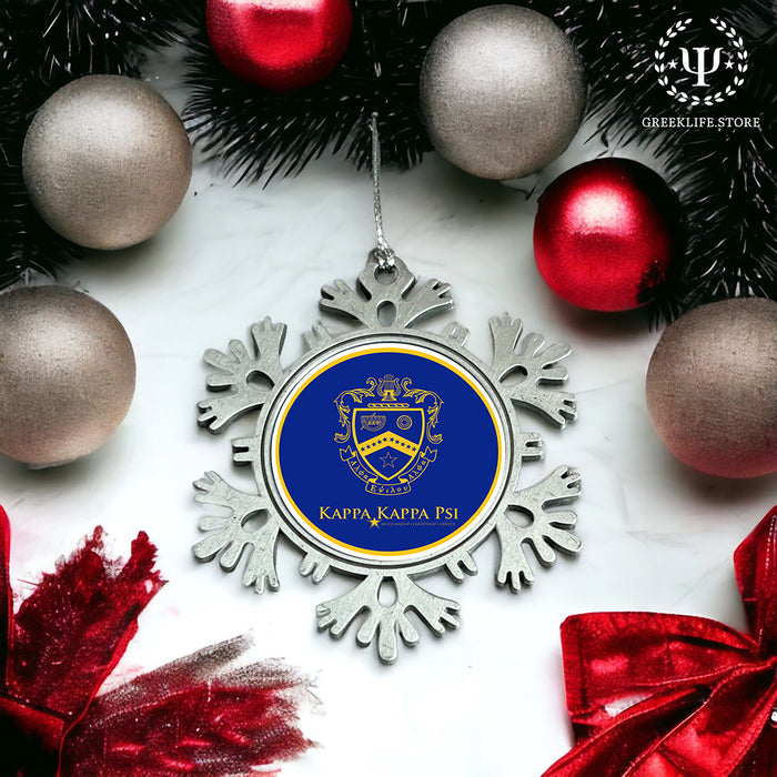 Kappa Kappa Psi Christmas Ornament - Snowflake Metal