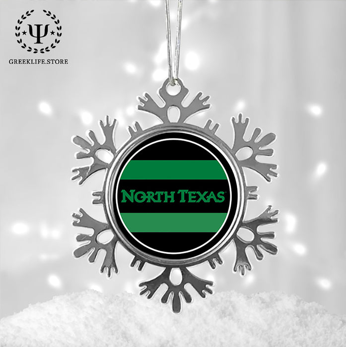 University of North Texas Christmas Ornament - Snowflake Metal