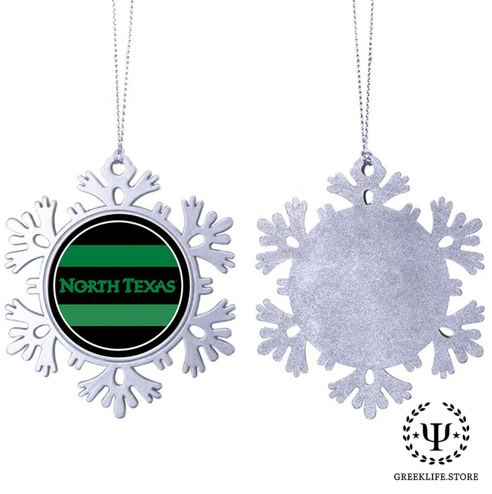 University of North Texas Christmas Ornament - Snowflake Metal