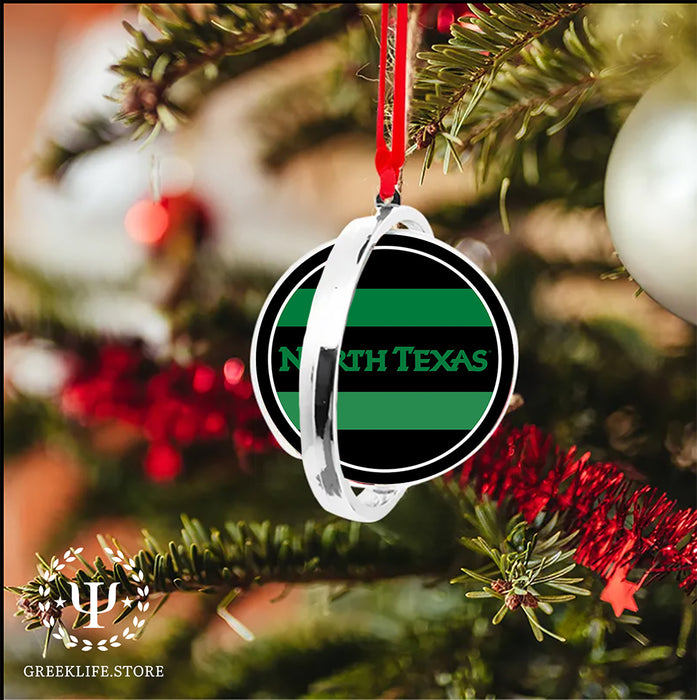 University of North Texas Christmas Reversible Flat Round Ornament