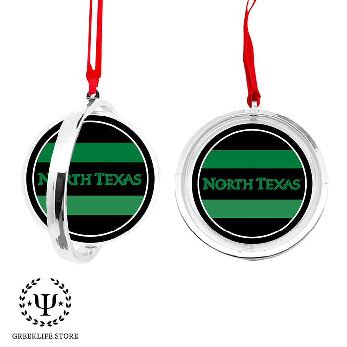 University of North Texas Christmas Reversible Flat Round Ornament