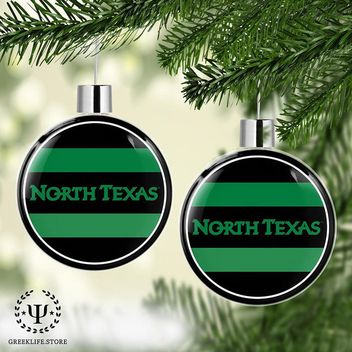 University of North Texas Christmas Ornament Flat Round