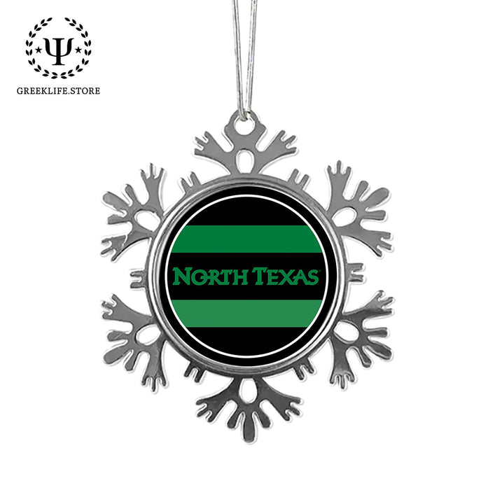 University of North Texas Christmas Ornament - Snowflake Metal
