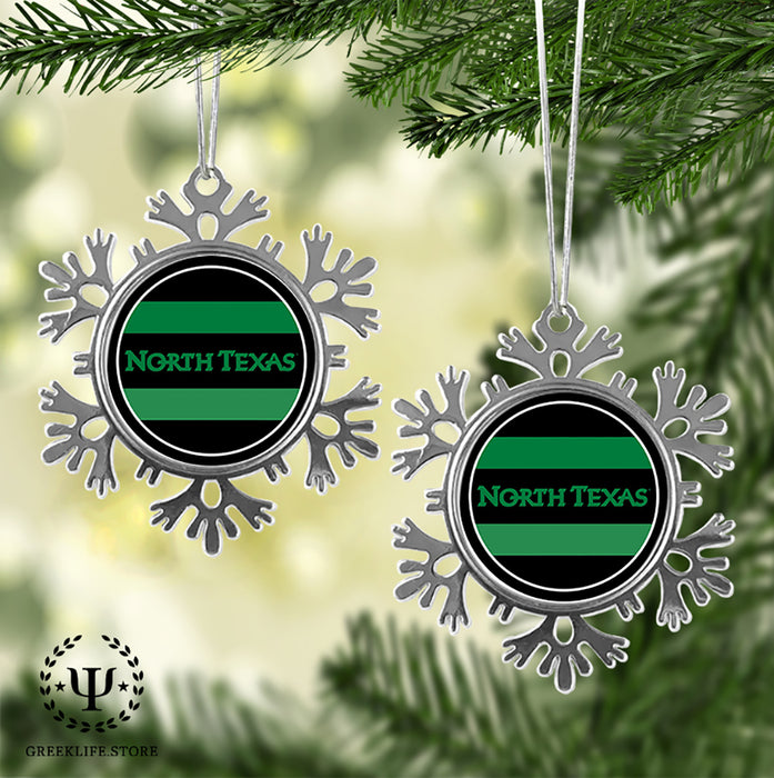 University of North Texas Christmas Ornament - Snowflake Metal