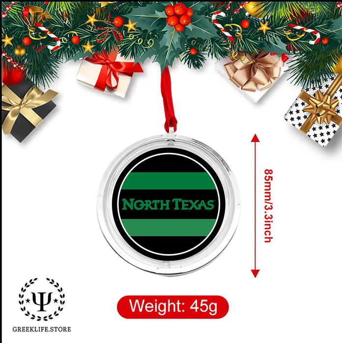 University of North Texas Christmas Reversible Flat Round Ornament