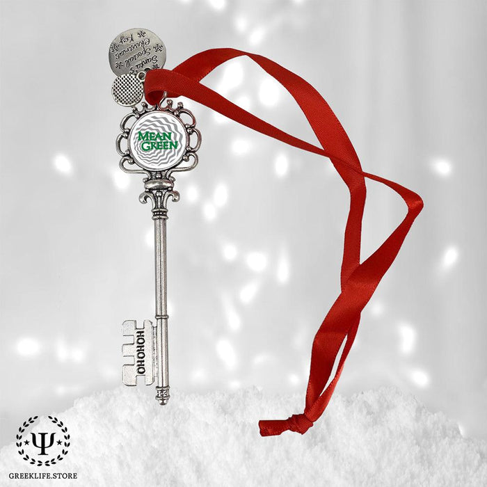 University of North Texas Christmas Ornament Santa Magic Key