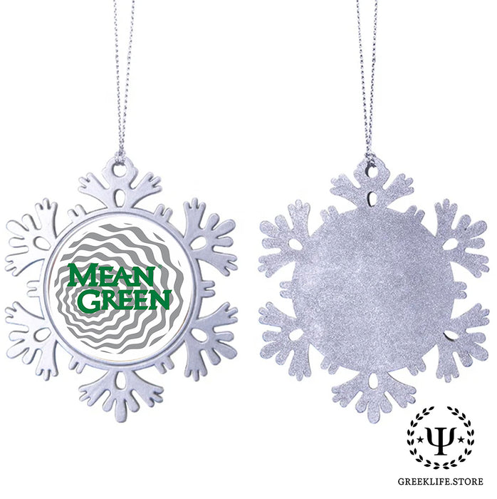 University of North Texas Christmas Ornament - Snowflake Metal