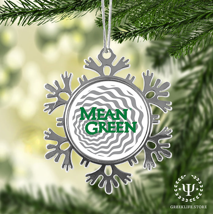 University of North Texas Christmas Ornament - Snowflake Metal