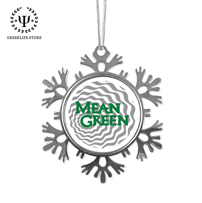 University of North Texas Christmas Ornament - Snowflake Metal