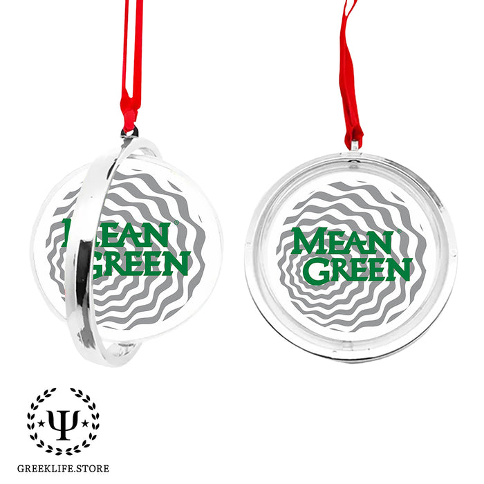 University of North Texas Christmas Reversible Flat Round Ornament