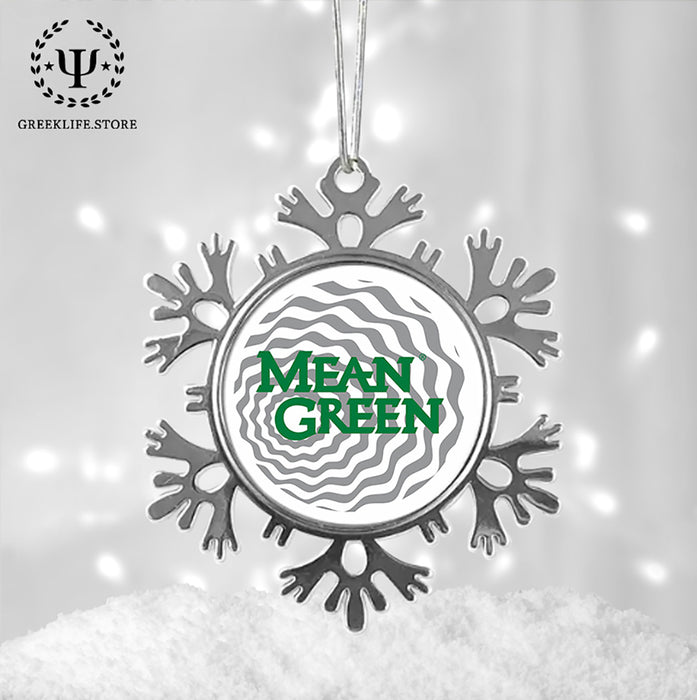 University of North Texas Christmas Ornament - Snowflake Metal