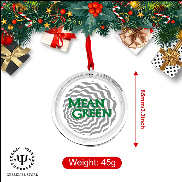 University of North Texas Christmas Reversible Flat Round Ornament