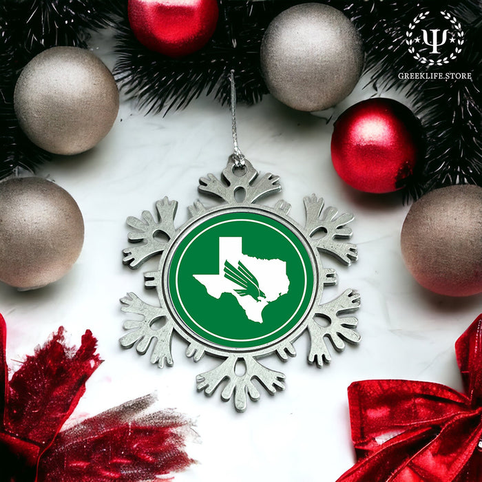 University of North Texas Christmas Ornament - Snowflake Metal