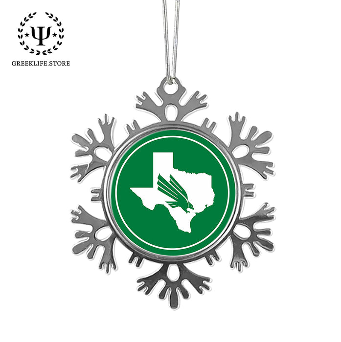 University of North Texas Christmas Ornament - Snowflake Metal