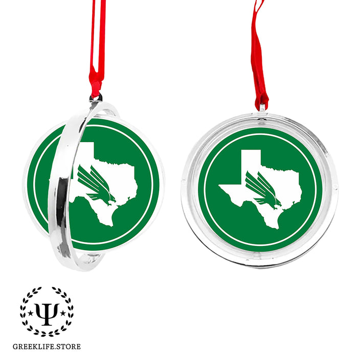 University of North Texas Christmas Reversible Flat Round Ornament