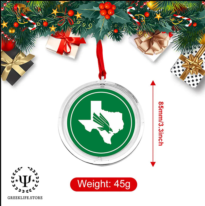 University of North Texas Christmas Reversible Flat Round Ornament