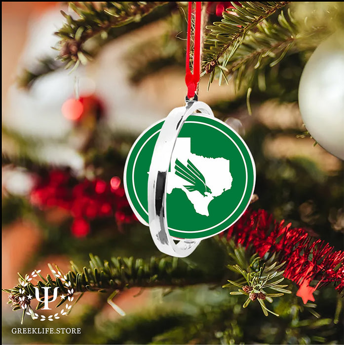 University of North Texas Christmas Reversible Flat Round Ornament
