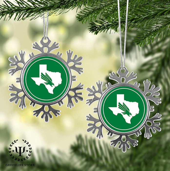 University of North Texas Christmas Ornament - Snowflake Metal