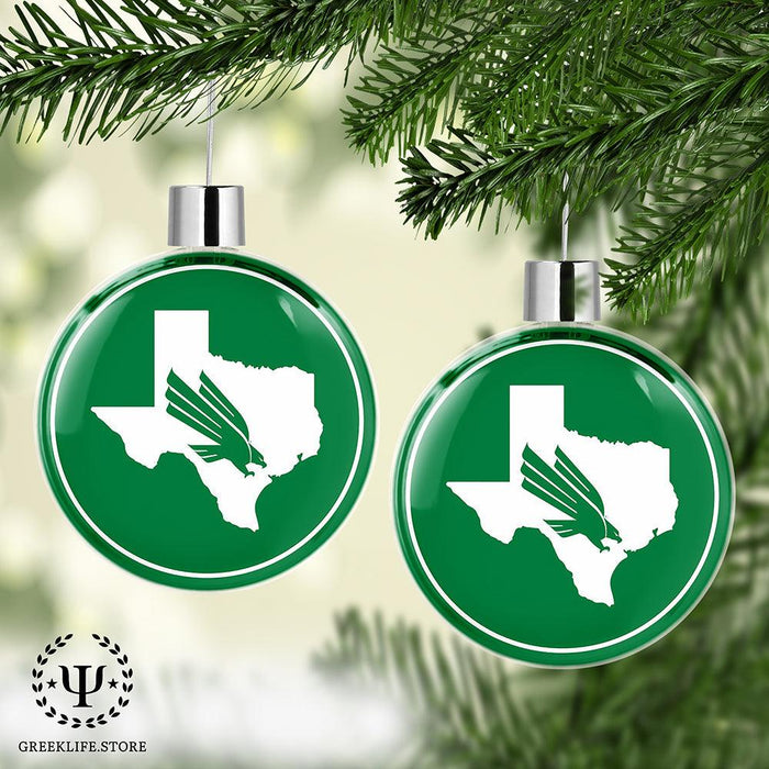 University of North Texas Christmas Ornament Flat Round