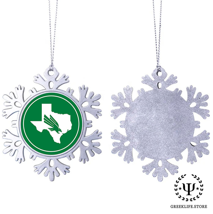 University of North Texas Christmas Ornament - Snowflake Metal