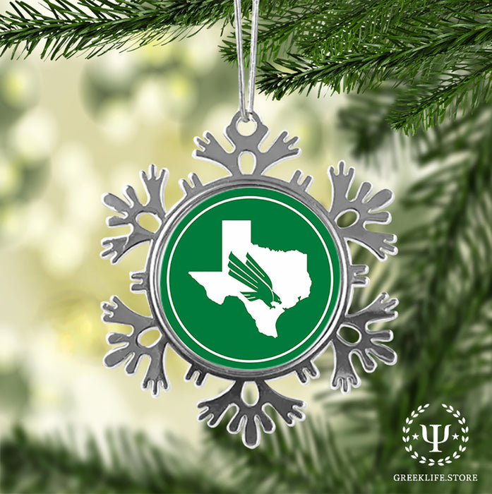 University of North Texas Christmas Ornament - Snowflake Metal