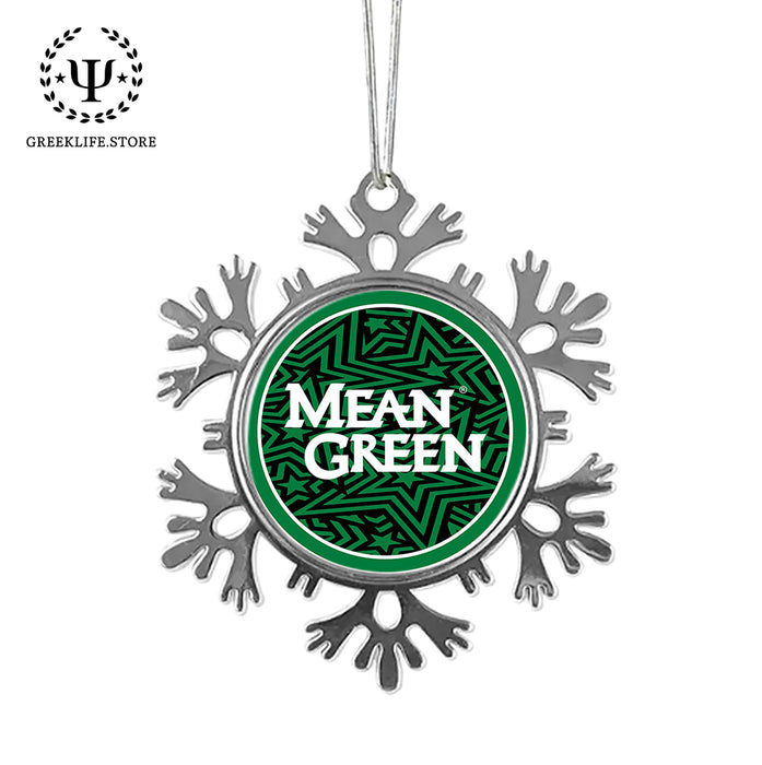 University of North Texas Christmas Ornament - Snowflake Metal