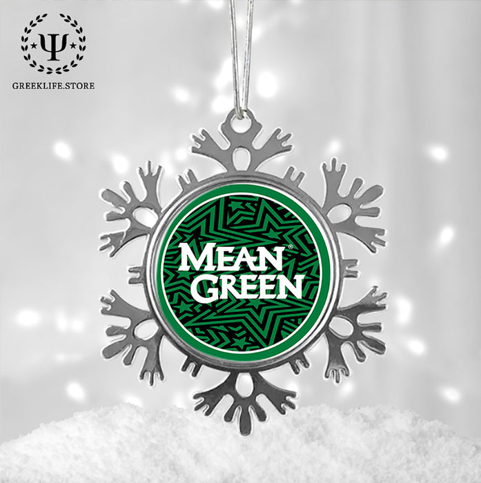 University of North Texas Christmas Ornament - Snowflake Metal