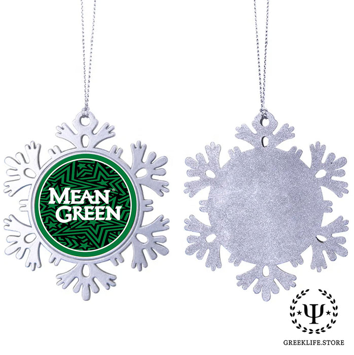 University of North Texas Christmas Ornament - Snowflake Metal