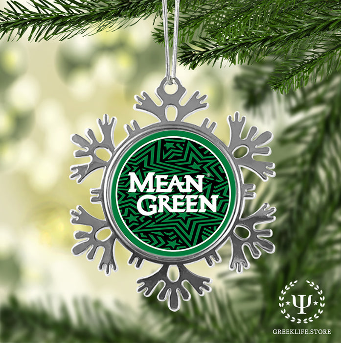 University of North Texas Christmas Ornament - Snowflake Metal