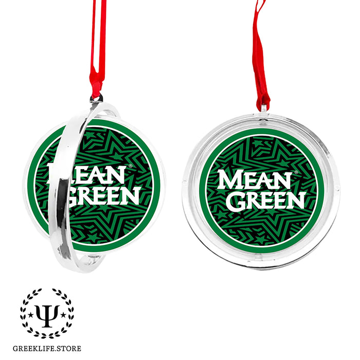 University of North Texas Christmas Reversible Flat Round Ornament