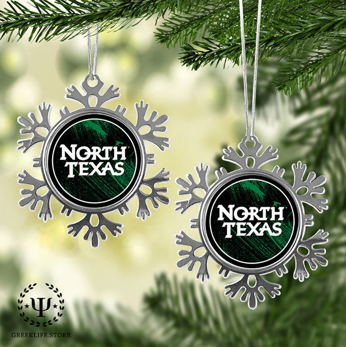 University of North Texas Christmas Ornament - Snowflake Metal