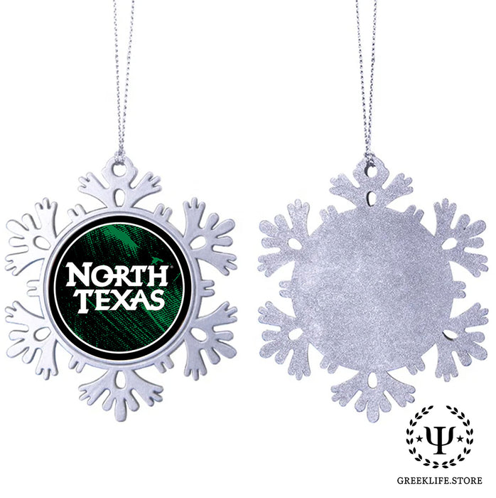 University of North Texas Christmas Ornament - Snowflake Metal