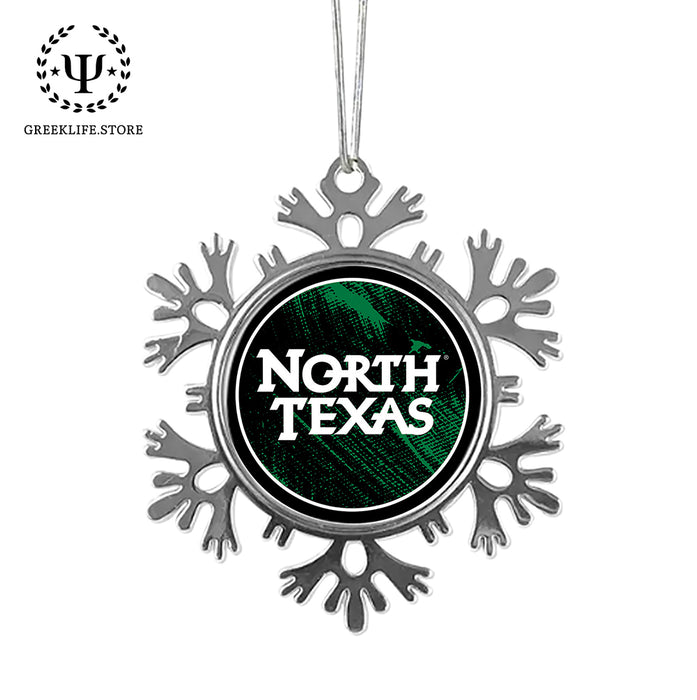 University of North Texas Christmas Ornament - Snowflake Metal