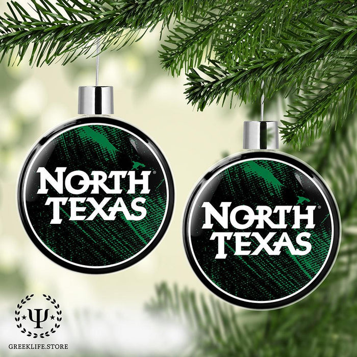 University of North Texas Christmas Ornament Flat Round