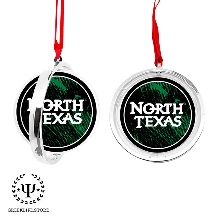 University of North Texas Christmas Reversible Flat Round Ornament