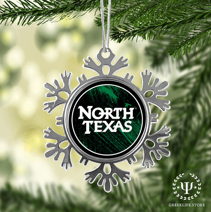 University of North Texas Christmas Ornament - Snowflake Metal