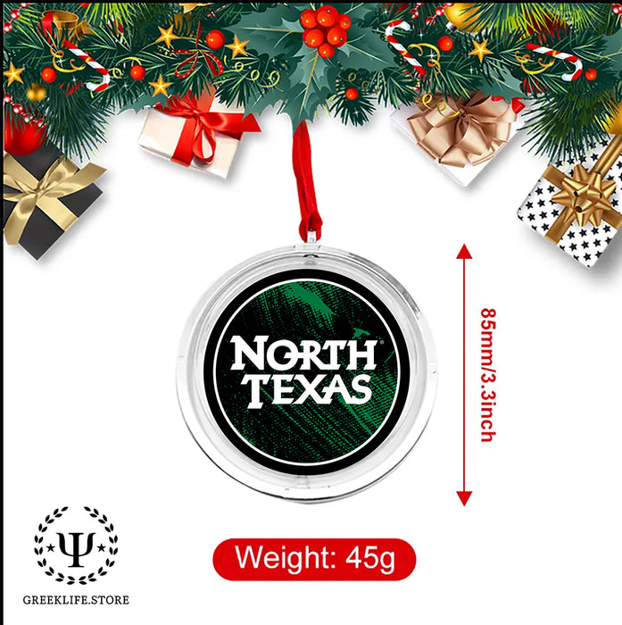 University of North Texas Christmas Reversible Flat Round Ornament