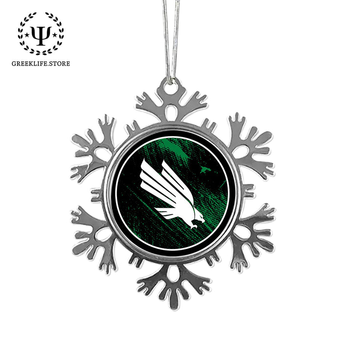 University of North Texas Christmas Ornament - Snowflake Metal