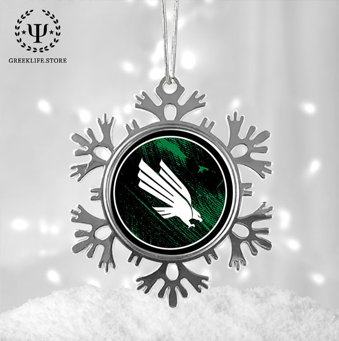 University of North Texas Christmas Ornament - Snowflake Metal