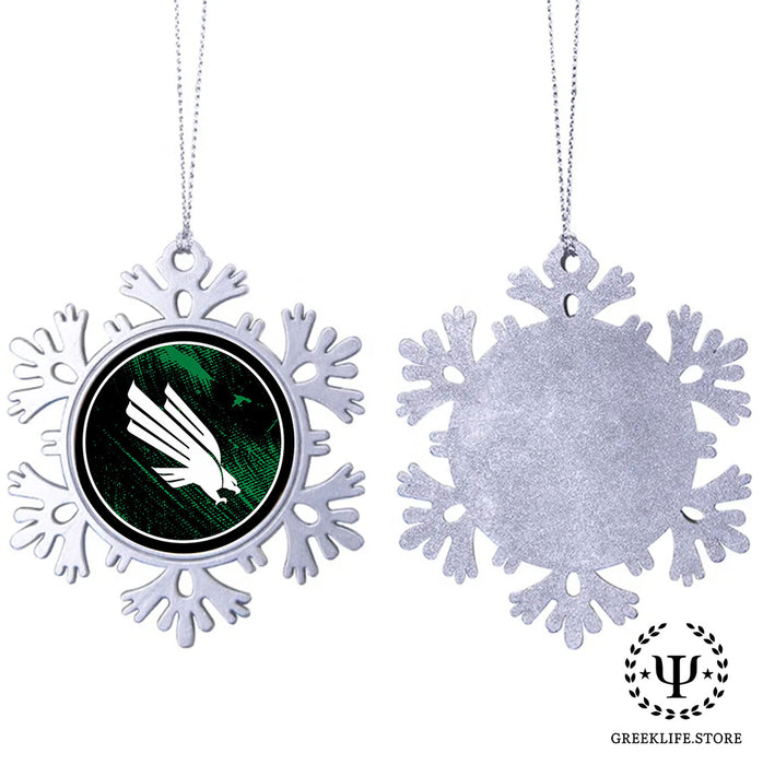 University of North Texas Christmas Ornament - Snowflake Metal