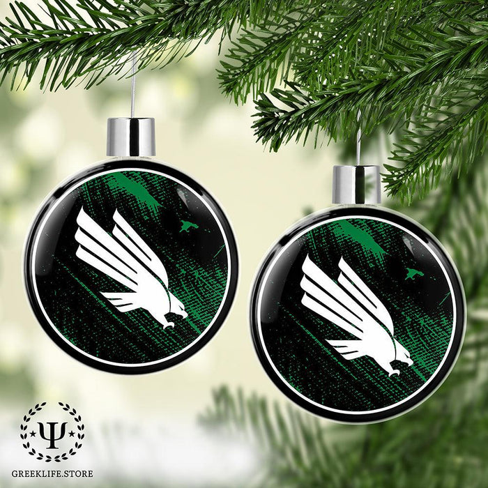 University of North Texas Christmas Ornament Flat Round