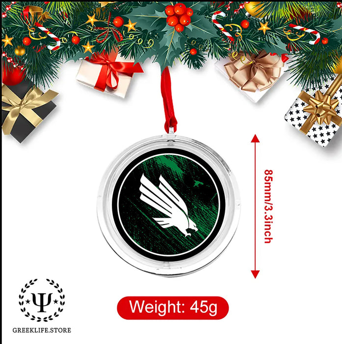 University of North Texas Christmas Reversible Flat Round Ornament